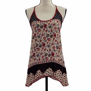 JAPNA Floral Sharkbite Sleeveless Tunic Blouse S